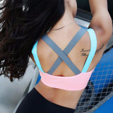 Sports Bra Full Cup Breathable Top Shockproof Cross Back Push Up Workout Bra
