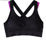 Sports Bra Full Cup Breathable Top Shockproof Cross Back Push Up Workout Bra