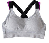 Sports Bra Full Cup Breathable Top Shockproof Cross Back Push Up Workout Bra