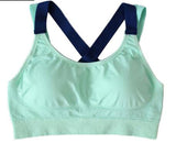 Sports Bra Full Cup Breathable Top Shockproof Cross Back Push Up Workout Bra