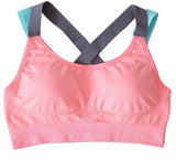 Sports Bra Full Cup Breathable Top Shockproof Cross Back Push Up Workout Bra