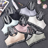 Letter Sports Bra Top Push Up Fitness Running Yoga Bra